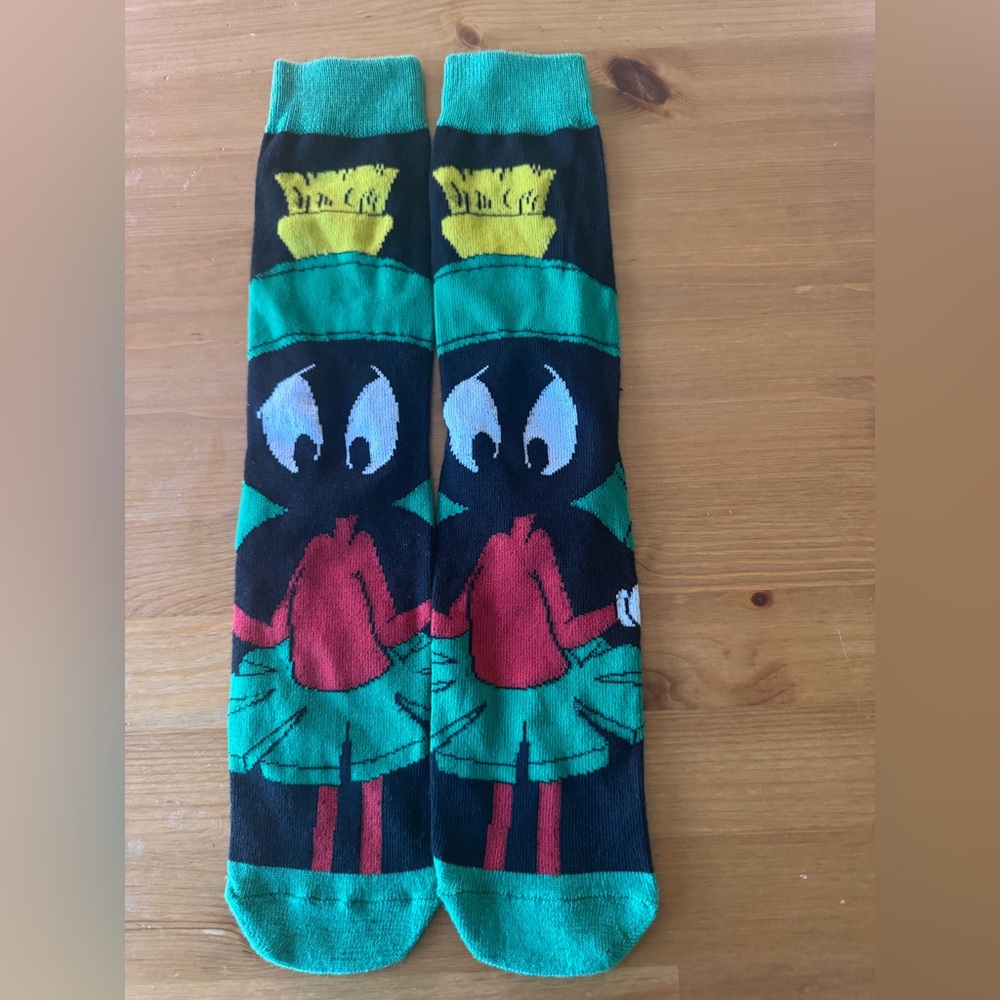 Cartoon Character Socks - Green and Black